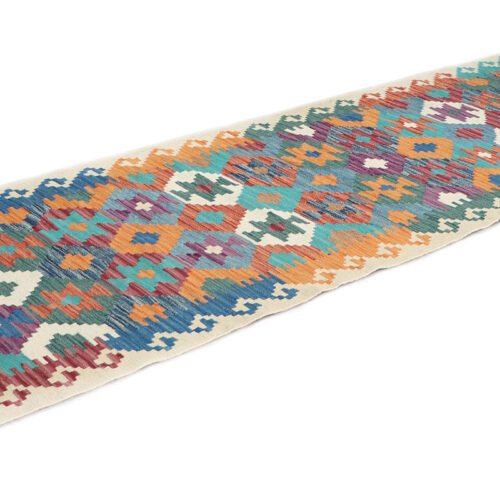 Kilim Artesanal Colorido para Pasillos