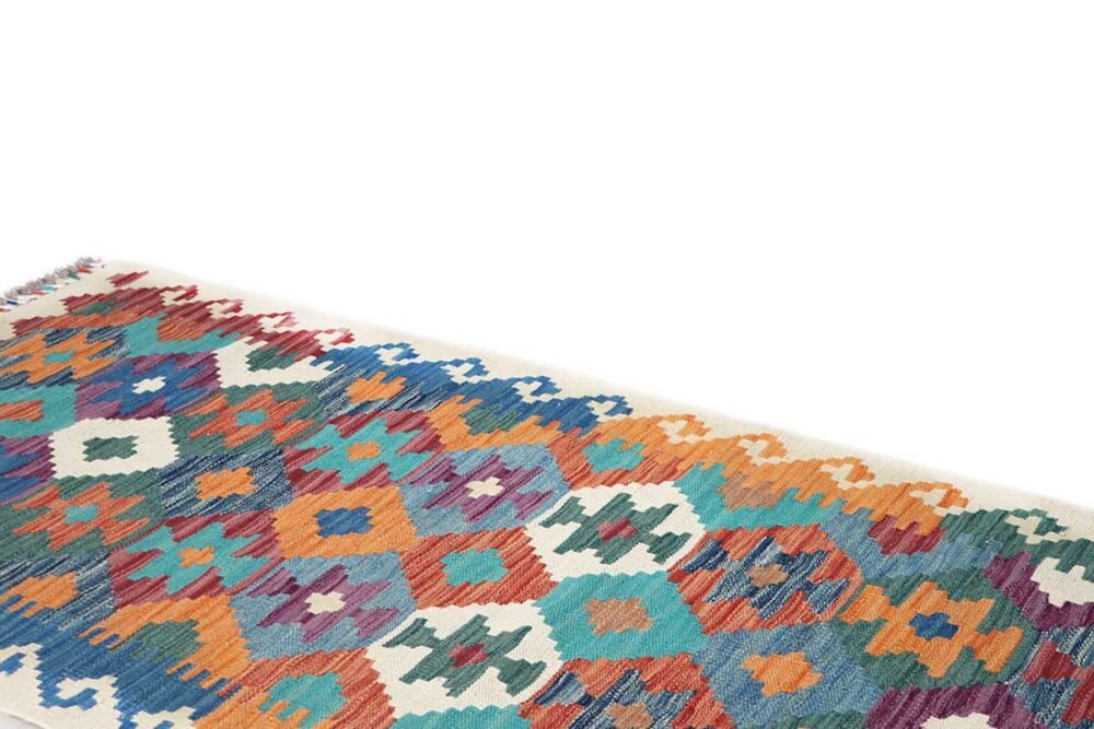 Kilim Artesanal Colorido para Pasillos