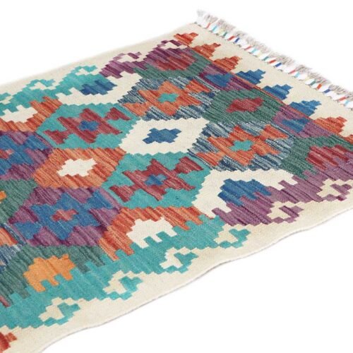 Kilim Artesanal Colorido para Pasillos