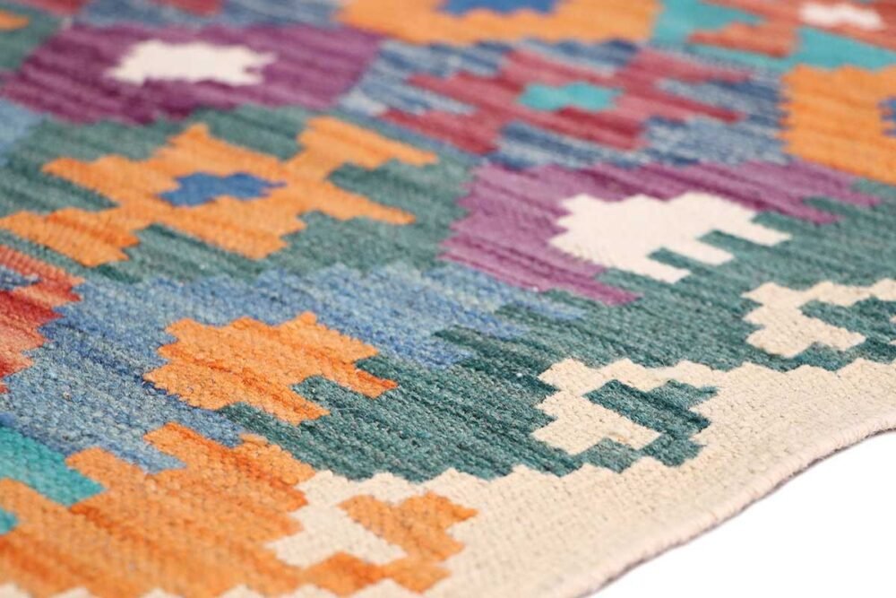 Kilim Artesanal Colorido para Pasillos