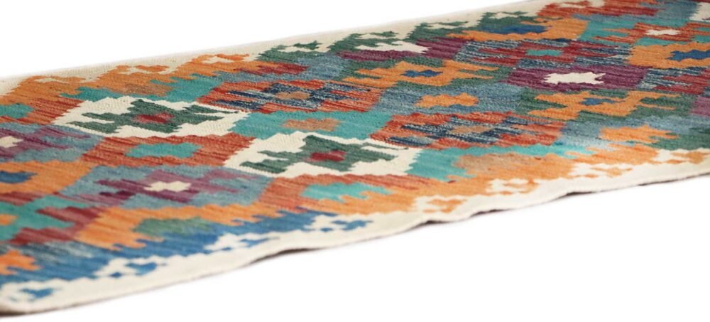 Kilim Artesanal Colorido para Pasillos